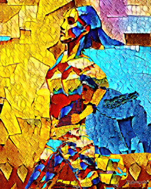 Mankind Leads the Charge Into AI I Digital Painting. 40 x 50cm. Print. ©2024 Keith Edwards
