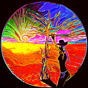 Temptation I. Digital Painting. 50 x 50cm. Print. ©2024 Keith Edwards