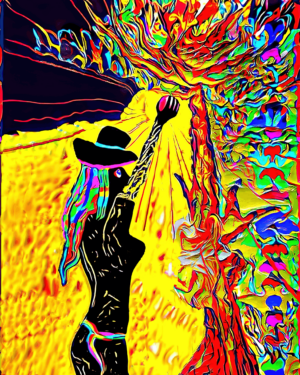 Temptation II Digital Painting. 50 x 50cm. Print. ©2024 Keith Edwards