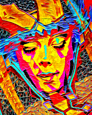 Abstract Woman II Digital Painting. 40 x 50cm. Print. ©2024 Keith Edwards