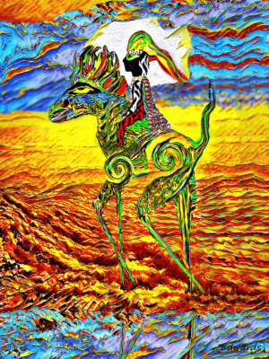 Traveler on the Silk Road I Digital Painting. 37.5 x 50cm. Print. ©2024 Keith Edwards
