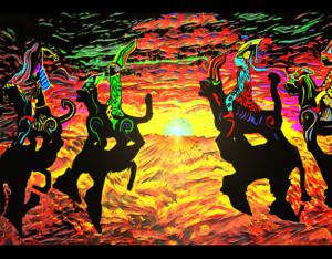 Travelers on the Silk Road II Digital Painting. 35 x 50cm. Print. ©2024 Keith Edwards